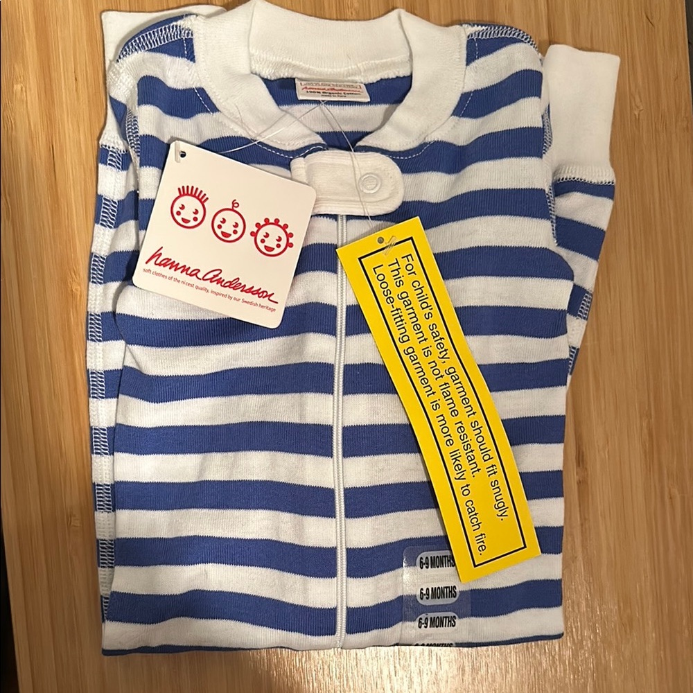 Hanna Andersson Blue Striped Baby Onesie